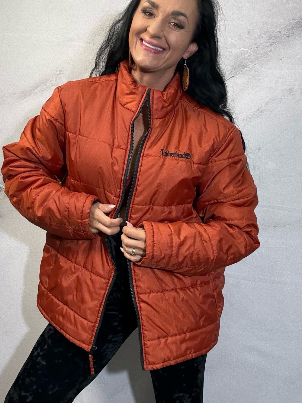 Timberland Women's Rust Orange Quilted Puffer Jacket